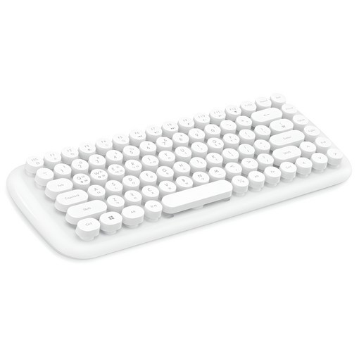 엑토 레트로 팝 미니 블루투스 무선 텐키리스 키보드, 화이트, BTK03, 상품기술서참고