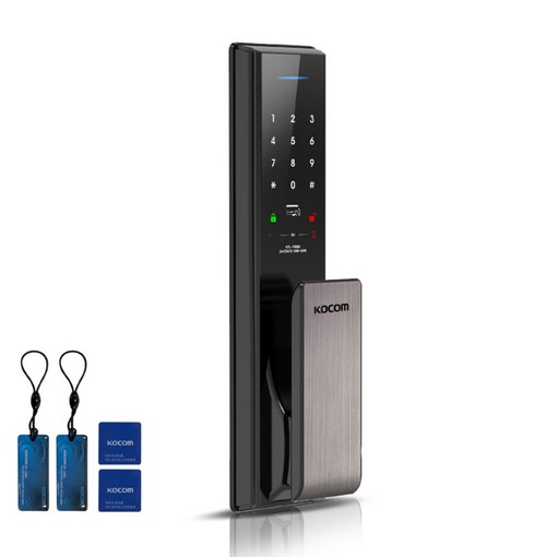 코콤 KDLAC9500 카드키 현관문 무타공 푸시풀 번호키 현관 도어락 교체 설치 고리형 2개  부착형 2개, 고객직접설치, KDLAC9500