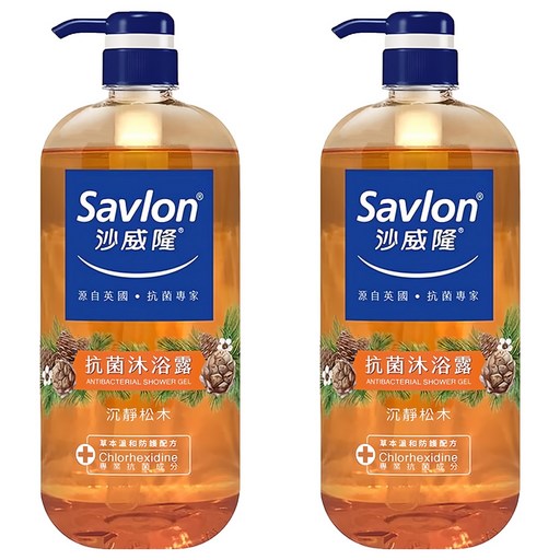 Savlon 沙威隆 抗菌沐浴露 沉靜松木, 1L, 2瓶