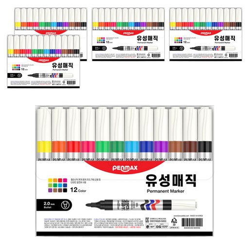 펜맥스 유성매직 108 12색