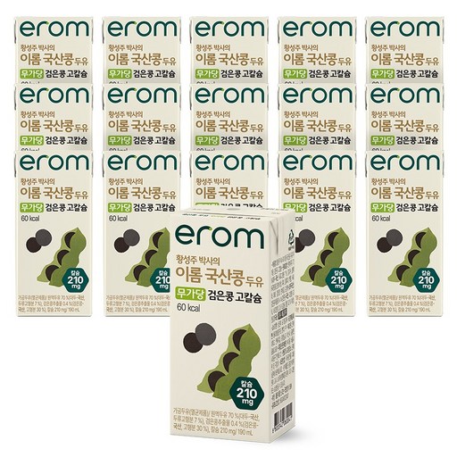 이롬 황성주 박사의 국산콩 무가당 검은콩 고칼슘 두유