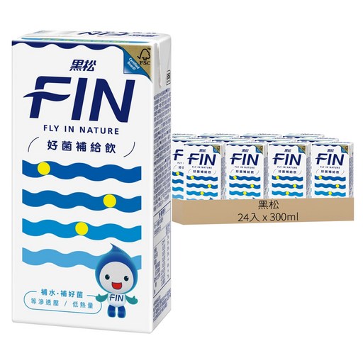 黑松 FIN 好菌補給飲料, 300ml, 24入