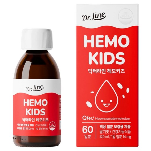 닥터라인 헤모키즈 맛있는 딸기맛 유아철분제