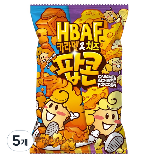 바프 카라멜 앤 치즈 팝콘, 80g, 6개