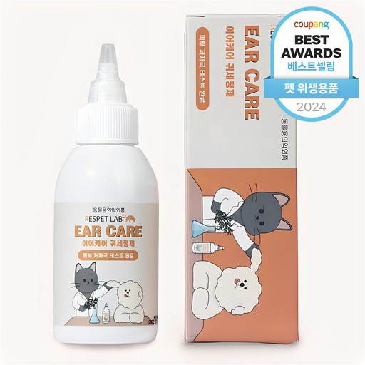 리스펫랩 반려동물 편백수 이어케어 귀세정제, 120ml, 1개