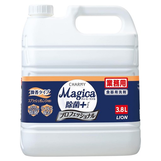 LION 獅王 CHARMY Magica 食器洗潔劑 除菌PLUS+飛濺柑橘 3.8L 業務裝, 1桶