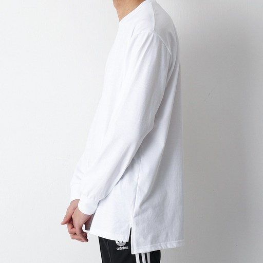 화이트빌딩 무지 레이어드 라운드 긴팔 반팔 티셔츠 면티