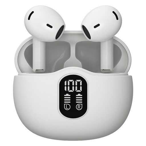블라우풍트 Ai ENC 노이즈캔슬링 LED 블루투스 5.4 오픈형 이어폰, BLPBE363W, 화이트