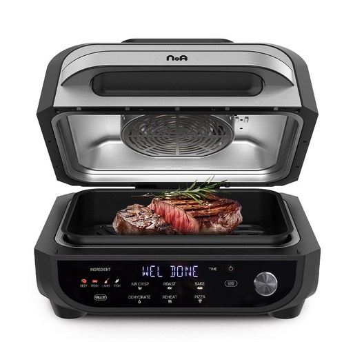 노아 저소음 그릴프라이어 에어프라이어 KC인증 에어그릴, 블랙