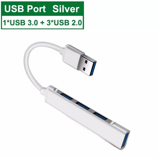 허브 USB C 타입 3.0 스플리터 어댑터 OTG For Lenovo Sumsung Imac Macbook m 1 5 에어 프로 PC 노트북 액, 03 C Silver