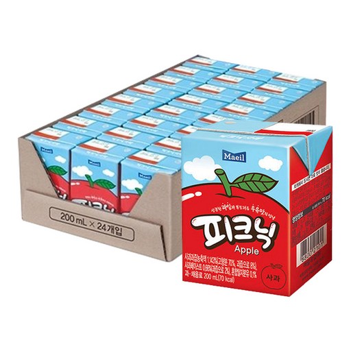 매일유업 피크닉 사과맛 200ml 24팩