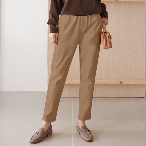 마이쏭 여성 봄신상 스판 편한바지 앙증쥐돌이자수배기팬츠