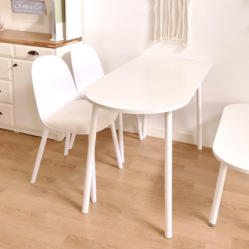 디자이너스룸 다노 LPM 반타원 식탁 테이블 2인 4인, 4인용, 화이트