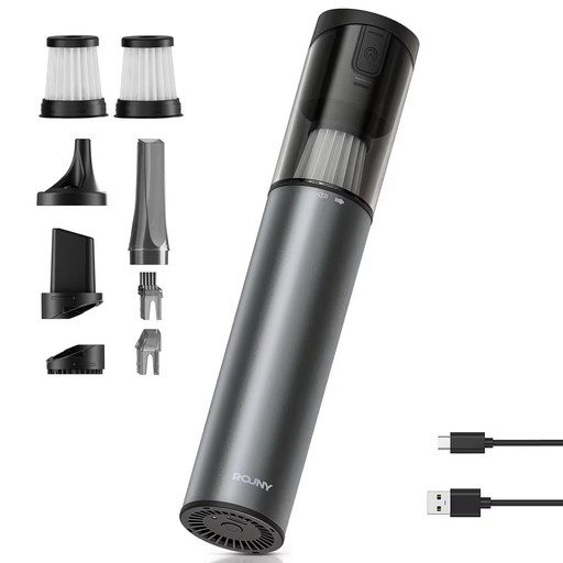 ROUNY 무선 차량용 청소기 먼지 흡입과 바람 부는 겸용 휴대용 청소기 강력 에어건