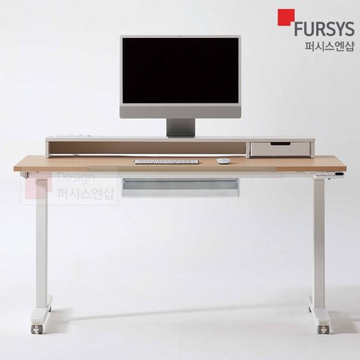 퍼시스 모션데스크 M302+ 1600 전동 높이조절 책상 이동형 스탠딩 서서일하는 키다리 FKD016M, RCNPW(우드＋흰색)