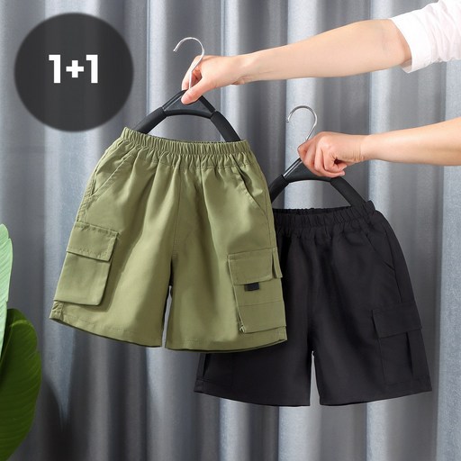 [1+1] 아동 데일리 카고 밴딩 반바지 2종세트