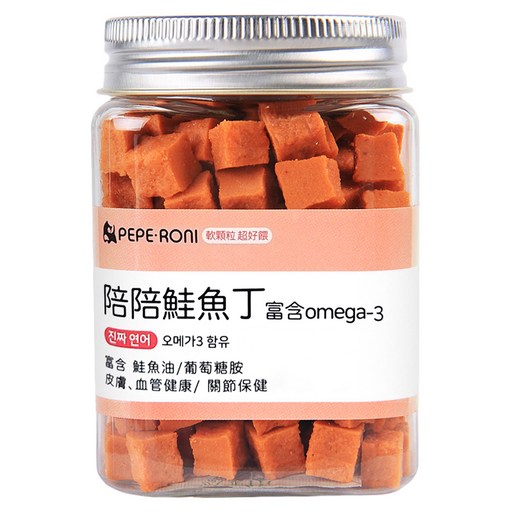 PEPE-RONI 陪陪肉肉 狗零食, 鮭魚丁, 180g, 1罐