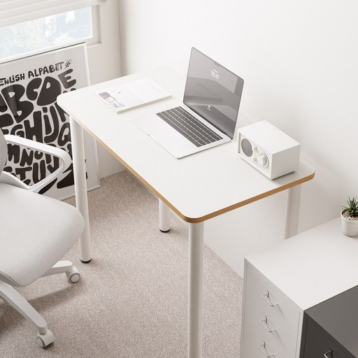 주실버미어 1인용 미니멀 책상, 화이트