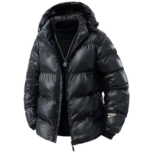 타임퓨어 남성용 겨울 신상품 블랙 후드 패딩 점퍼 탈부착 후드 밴딩 소매 방풍 방수 원단 점퍼