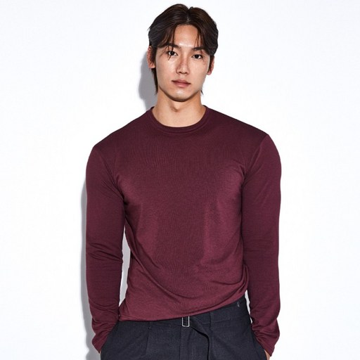 알브이디 크롭 코튼모달 머슬핏 긴팔티3color