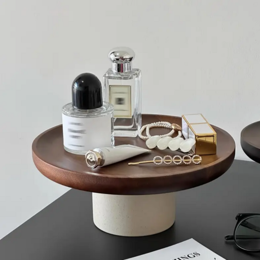 다용도 원형 우드 감성 인테리어 데코 접시 화장대 트레이