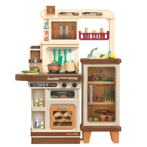 바니랜드 주방놀이 유러피안 고메 키친 브라운 8931145, 브라운, 1개