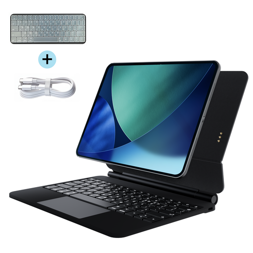 아이시isee 아이패드 매직키보드 호환 트랙패드 한글 백라이트 페어링없는 스마트 키보드 케이스, 1개, 블랙