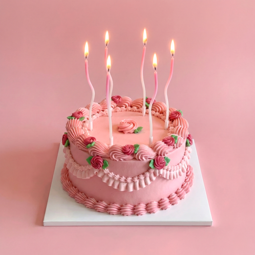 웨이브초 5팩 케이크초 생일초, 30개, 6g, 핑크 그라데이션