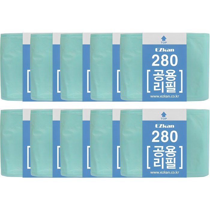 이지캔 매직 공용 리필 280 기저귀쓰레기봉투, 10개, 27L