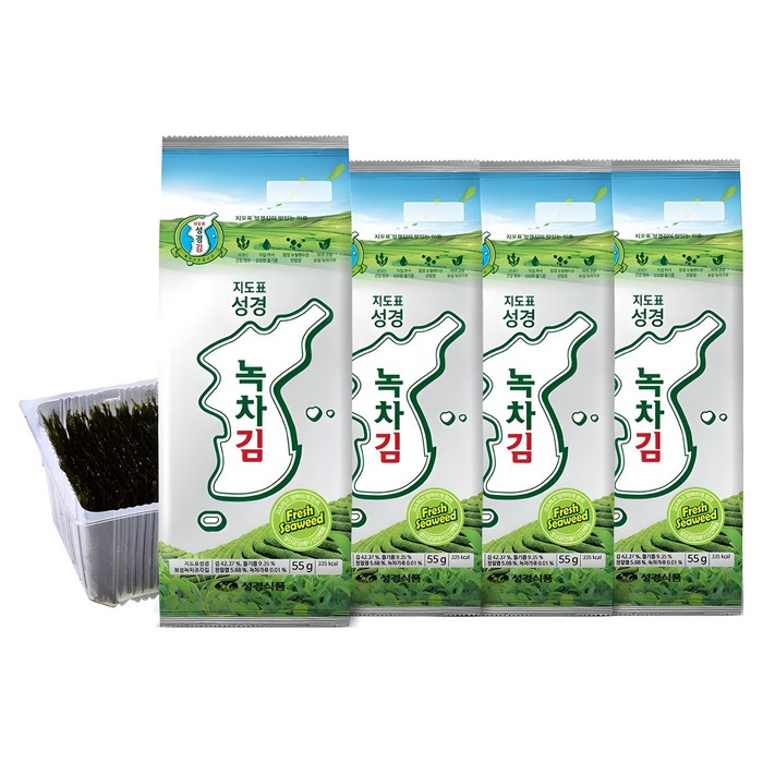 지도표 성경 녹차김, 55g, 4개