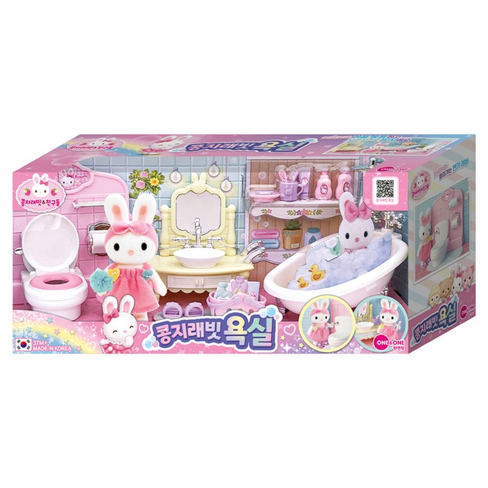 원앤원 귀염뽀짝 콩지래빗욕실 인형집