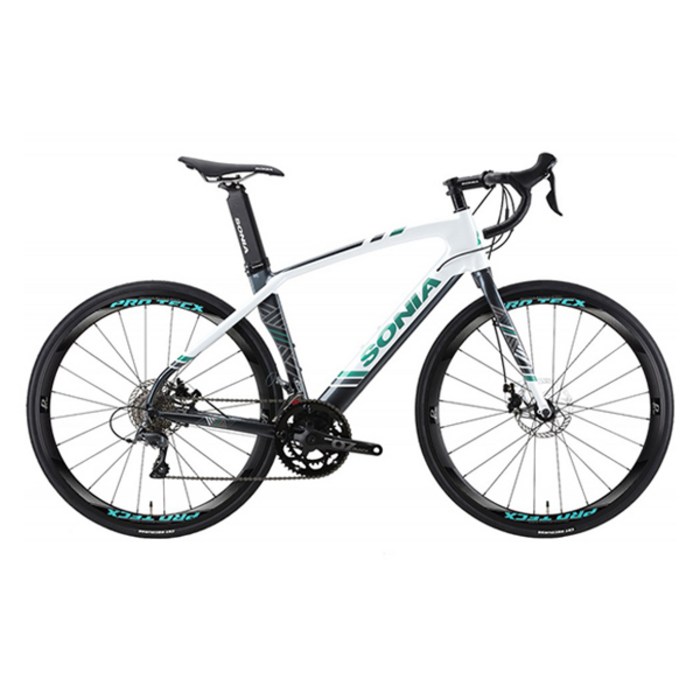 소니아 2025년형 클라라스 16단 700C 디스크브레이크 로드자전거 480mm SR1500D 미조립, 화이트 민트, 180cm, 1개
