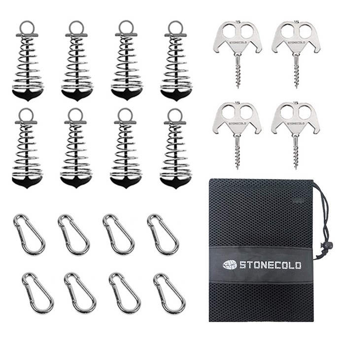 스톤콜드 부엉이 나사팩 4p  오징어 앵커팩 8p  카라비너 8p  파우치 세트