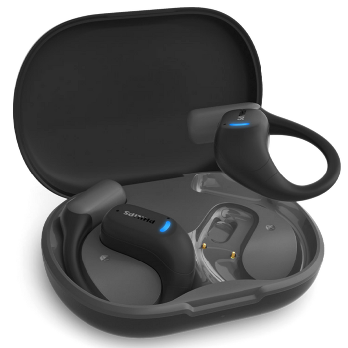 필립스 HiFi ENC 노이즈캔슬링 무선 오픈 귀걸이형 블루투스 5.4 이어폰, TAA6709, 다크그레이