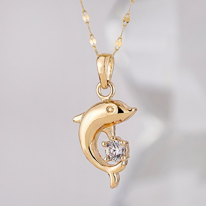 주리에떼 14K18K 여성용 돌고래 럭키비키 금 목걸이  사은품 반지  쇼핑백