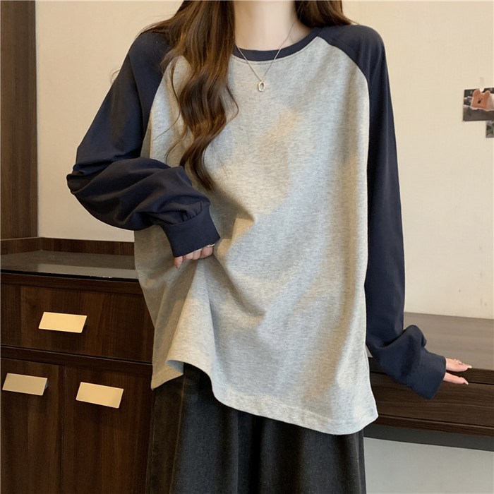 언헤브 여성용 심플 나그랑 긴팔 티셔츠