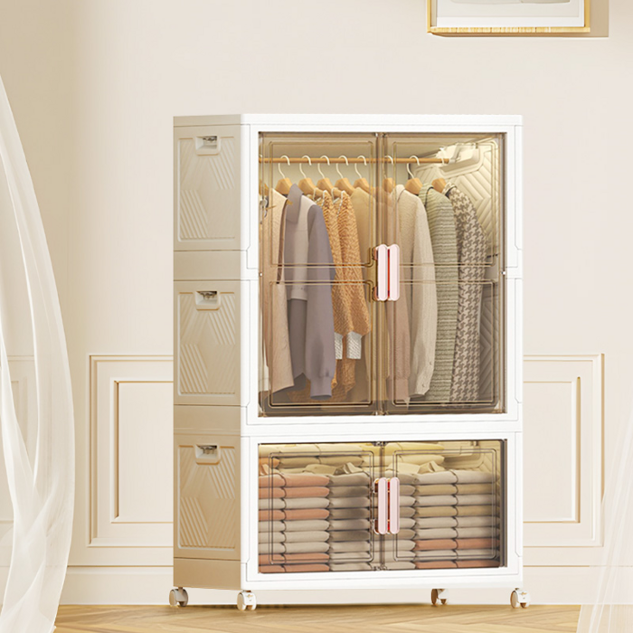 HOMEY NEST 대용량 다용도 리빙박스 정리함 폴딩 옷장 수납장, 1개, 65cm면 폭