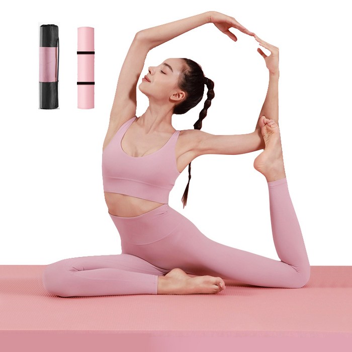 Aram 두꺼운 와이드 NBR 운동 요가매트 20mm 미끄럼방지스트랩 가방