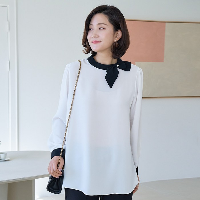 헤이르 리본 쉬폰 블라우스 BL401312 헤이르 리본 쉬폰 블라우스 BL401312