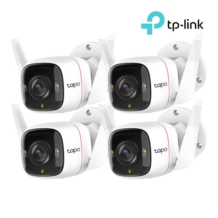 티피링크 Tapo C320WS 4팩 실외용 WiFi 야간 풀칼라 카메라 4세트 홈캠