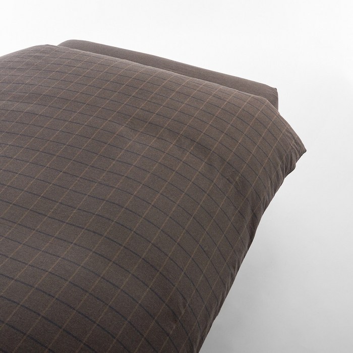무인양품 MUJI 면 플란넬 이불 커버, 다크브라운 윈도페인 무인양품 MUJI 면 플란넬 이불 커버, 다크브라운 윈도페인