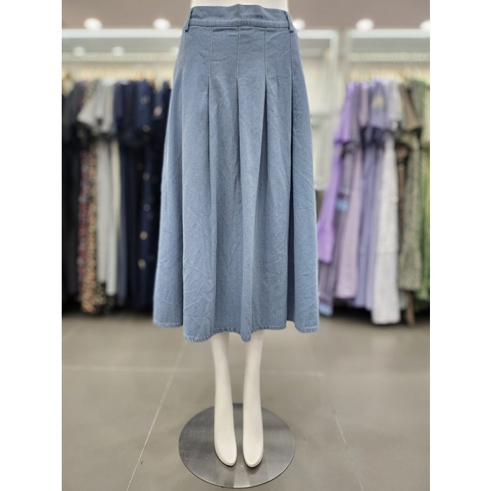 매장정품 플라스틱아일랜드 뒤이밴드 데님 플리츠 스커트 치마 PQ2DS061