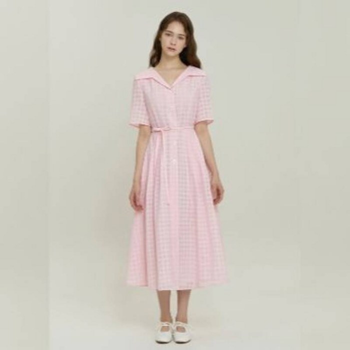 백화점 정품 25FW 잇미샤 스티치 포인트 플리츠 원피스 ITP7WOP700