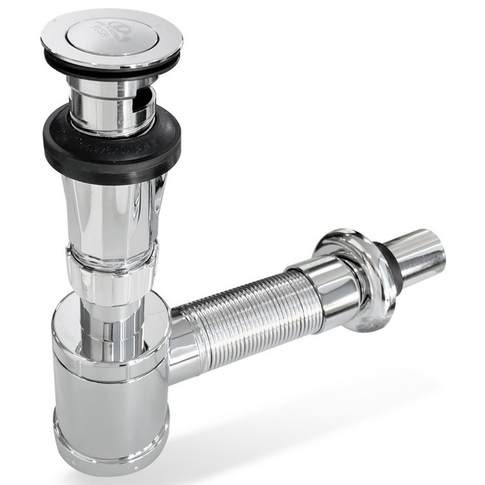 국산 세면대 초간편 길이조절 벽 배수 일체형 폽업 트랩