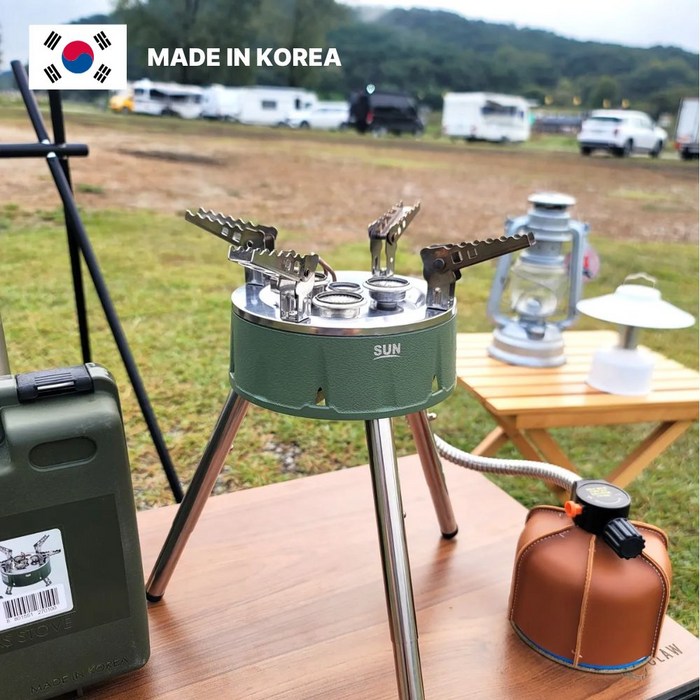 디에스생활 SUN 고화력 캠핑 필수품 강염버너, 1개, 그린카키