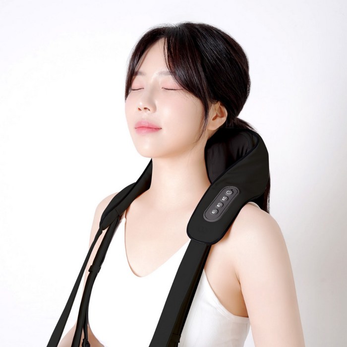 클로 넥앤프로 무선 목 어깨 마사지기 안마기 기계 허리 승모근 지압기, CLOER4001, 블랙