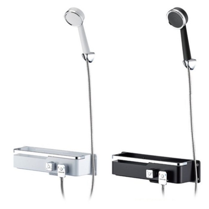 바스럽 국산 무타공 선반형 샤워기 수전 설치 영상 포함, 1개, 블랙