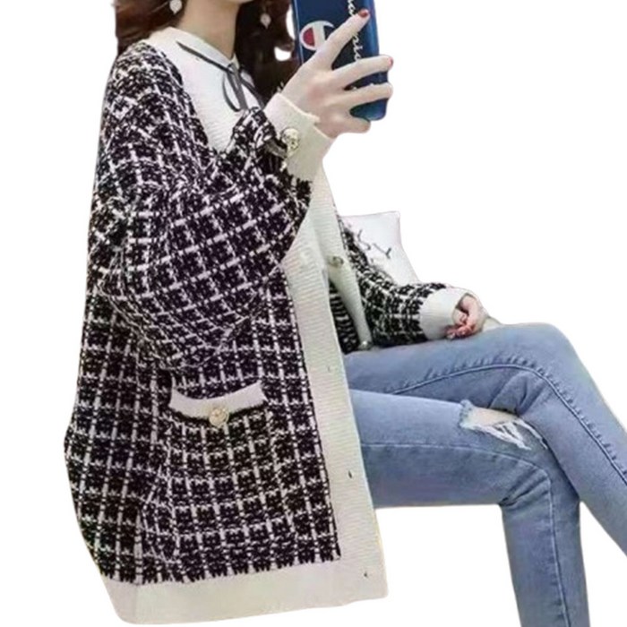 네모 여성용 골드트위드 가디건 네모 여성용 골드트위드 가디건