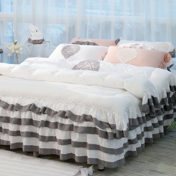 류금숙 프렌치감성 프릴레이스 차렵침구 숏이중 풀세트