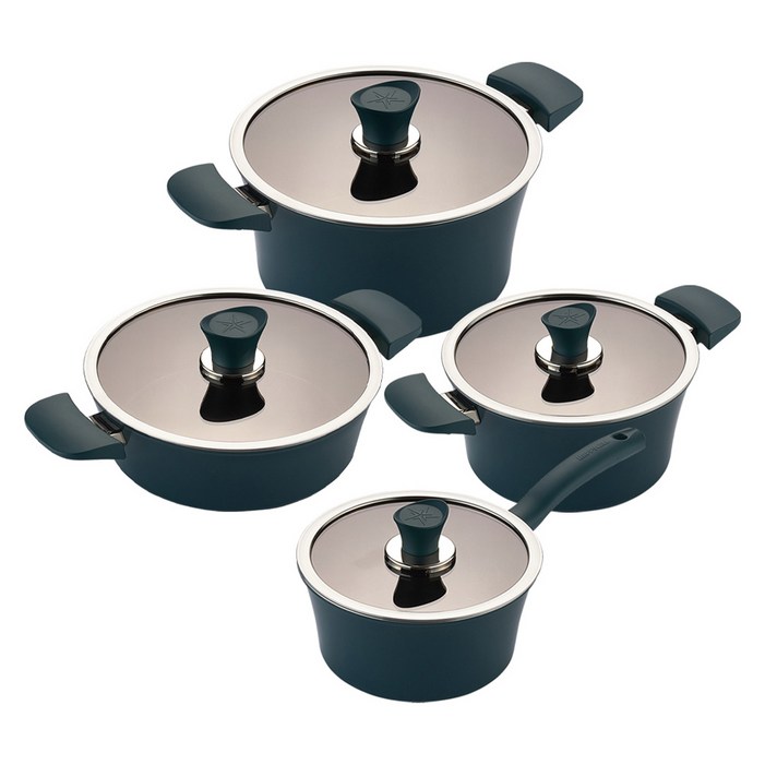 해피콜 인덕션 이든 냄비세트, 스투키그린, 편수냄비 18 cm  양수냄비 20 cm  전골냄비 24 cm  곰솥냄비 24 cm, 4개